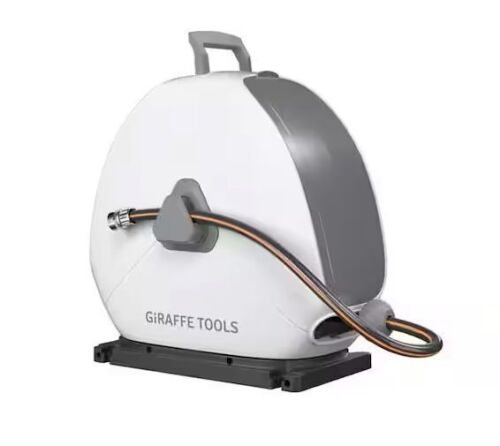 Giraffe Tools Ground-Mounted Retractable Hose Reel-1/2 in.-82 ft. Light Grey