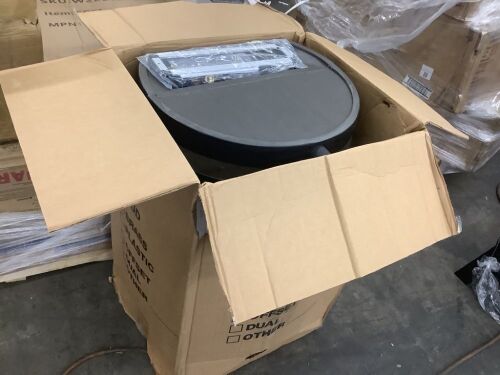 55 Gal. Premium Flat Back Eco Rain Barrel with Removable Lid, Black Color