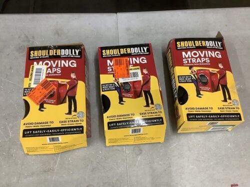 Lot of (3) ShoulderDolly 12 ft L x 5 in. W Moving Straps for items up to 800 Lb