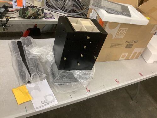 Black Jewelry Cabinet Armoire Storage Box - Small Dent in Corner