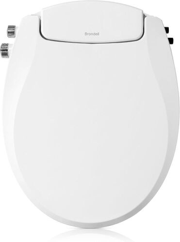 Brondell Swash Bidet Toilet Seat, Non-Electric, Dual Temperature, Fits Round Toilets, Dual Nozzle System