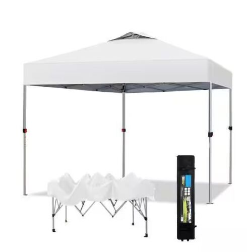 10 ft. x 10 ft. Instant Canopy Pop Up Tent in White with Wheeled Bag