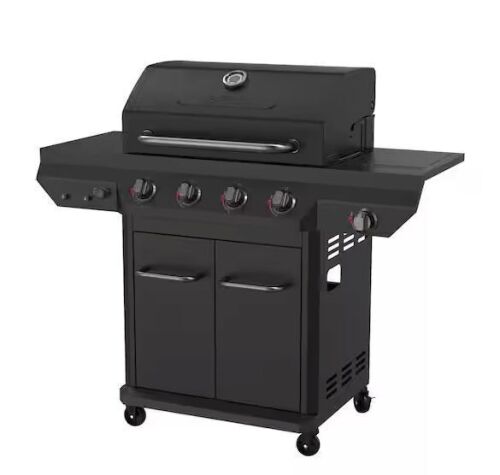 Nexgrill 4-Burner with Side Burner Propane Gas Grill in Graphite Black