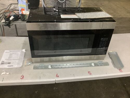 Amana 1.6 cu. ft. Stainless Steel Electric 1000-Watt Over the Range Microwave 300 Exhaust CFM - Dented
