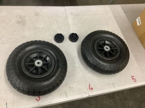 12" x 4" Rubber Replacement Wheels, 2 pack