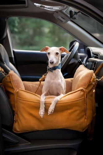 Noah & Paw Dog Car Seat for Small Dogs & Cats Under 25lb, Faux Leather
