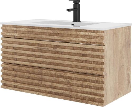 Lot of (4) Wall Mount Washbasin with Base Cabinet