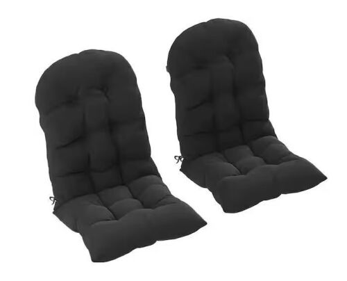 Outsunny 20.5 x 3.9 Outdoor Adirondack Chair Cushion Black 2-Piece