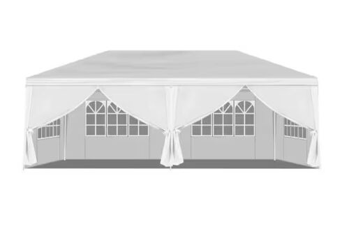 10 ft. x 20 ft. White Party Canopy with 6 Removable Sidewalls