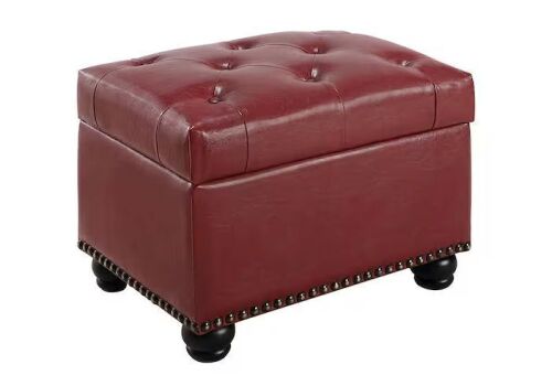 Convenience Concepts Designs4Comfort 5th Avenue Burgundy Faux Leather Storage Ottoman
