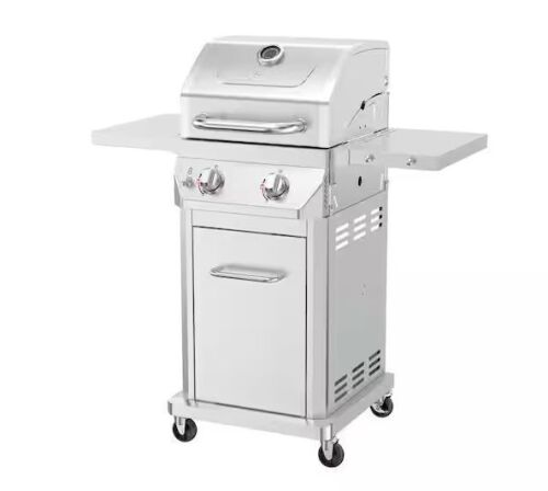 Nexgrill 2 Burner Stainless Steel Propane Gas Grill with Folding Side Shelves