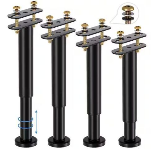 ​10-16 in. Adjustable Bed Support Legs, Metal Bed Frame or Wooden Bed Center Slat Support Leg (4-Pack)
