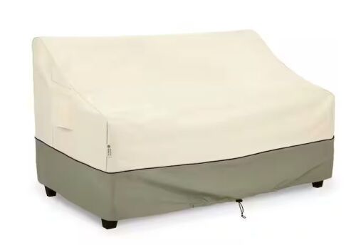 79 in. W x 38 in. D x 35 in. H Waterproof Patio Sofa Cover, Beige and Green