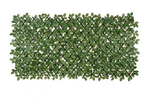Vigoro 36 in. Green Artificial PVC Expandable Trellis 36 in. x 72 in. Chestnut Leaves