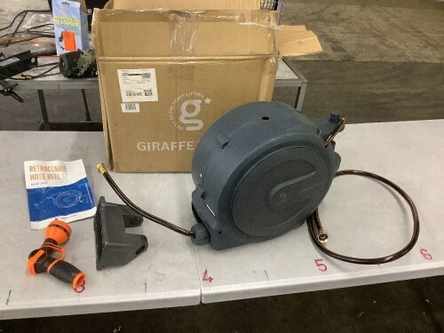 Giraffe Tools Garden Retractable Hose Reel-1/2 in.-78 ft. Wall Mounted, Dark Grey, Metal Bracket