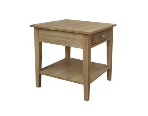 International Concepts Spencer 24 inch Honey Square Solid Wood End Table with Shelf