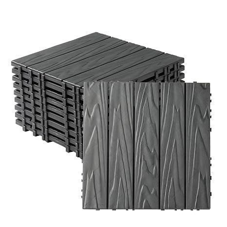 27 Pcs Interlocking Decking Tiles, 12" x 12"