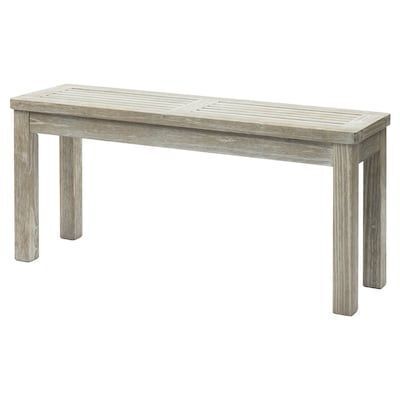 40-Inch Solid Wood Backless Outdoor Bench