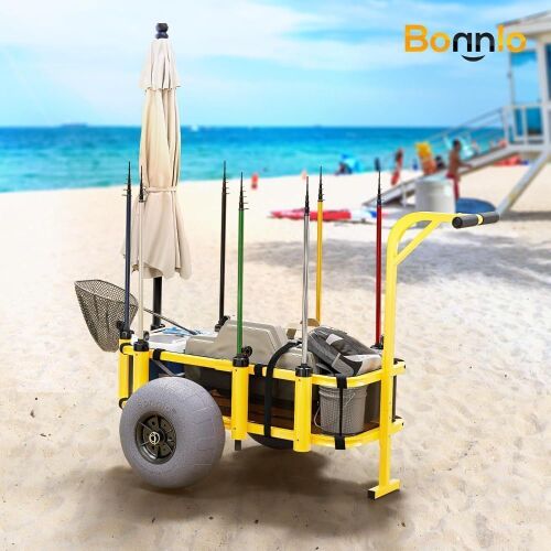 Bonnlo Fishing Cart, Beach Wagon with 13" Big Wheels
