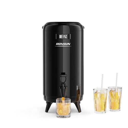 ROVSUN 3.2 Gallon Stainless Steel Beverage Dispenser Black