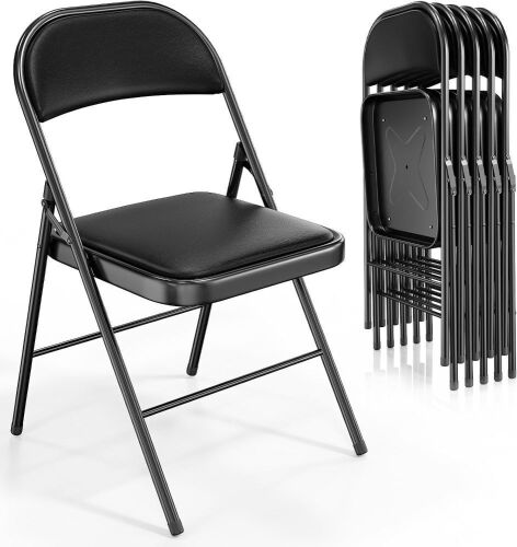 VINGLI 6 Pack Folding Chairs with Padded Seats