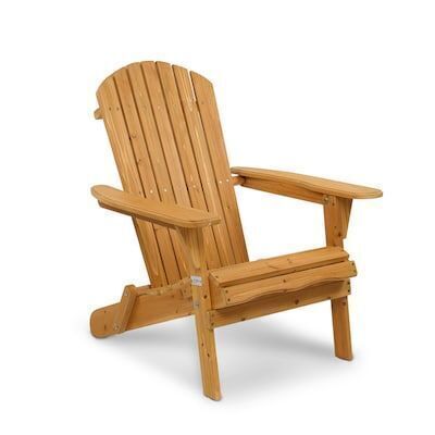VINGLI Wooden Natural Folding Adirondack Chair Teak
