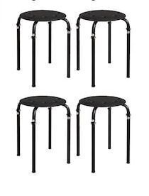 17.7-in H Stackable Stools with Round Seat, 4 Pack