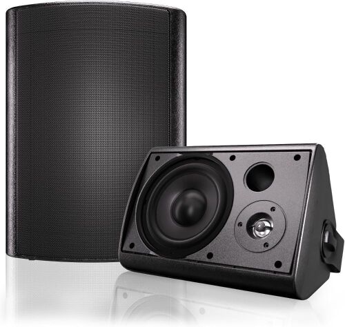 Herdio 6.5 Inch 2-Way Waterproof Speakers with Powerful Bass, Wall Mount, 2 Pack