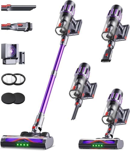 650W 55KPA Cordless Stick Vacuum with Smart Display, 1.8L Cup, V-Shaped Anti-Tangle Brush, Wall Mount Charging