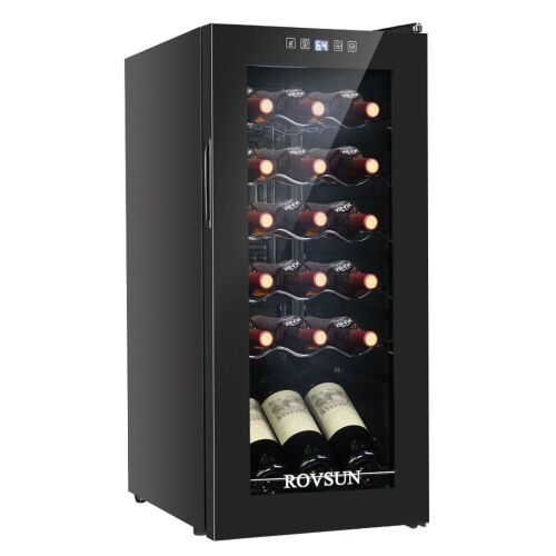 ROVSUN 18-Bottle 14" Wide Wine Cooler with Digital Temp Control