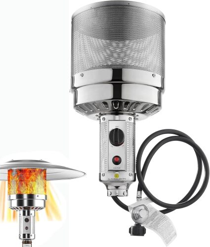 Propane Patio Heater Burner Head, Outdoor Heater Replacement Parts 48,000 BTU Heater Head with Shaft Connectors