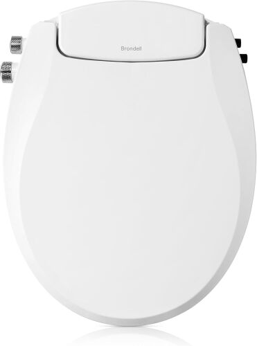 Brondell Bidet Toilet Seat Non-Electric Swash Seat, Fits Round Toilets, White – Dual Nozzle System, Ambient Water Temperature – Bidet with Easy Installation