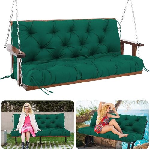 Outdoor Porch Swing Cushions Waterproof Reversible Thick 2 3 Seat Patio Furniture Cushions
