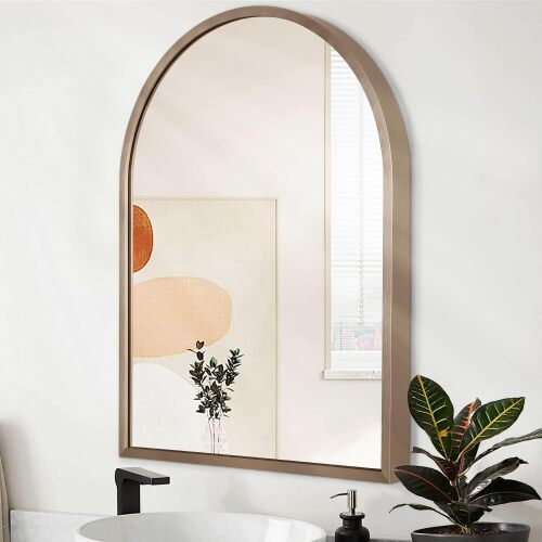Arch Wall Mirror, Large Bathroom Mirror Metal Frame Mirrors for Wall, Decoration Vanity Bedroom Entryway Living Room