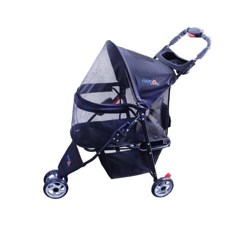 Full-Window pet Stroller 3 Wheels for Cats & Dogs, with Storage Basket,Cup Holder, Travel Puppy/Cats Stroller