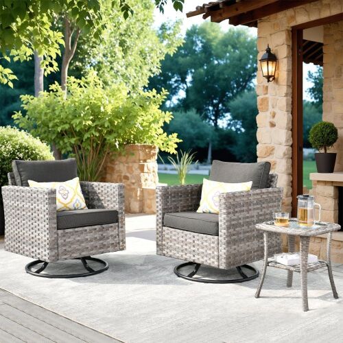 3 Piece Rocking Chair Outdoor Table and Chairs Set