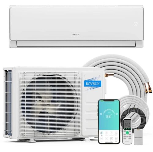 ROVSUN 12000 BTU 21 SEER2 230V Mini Split AC with Heat Pump & 16Ft Kit