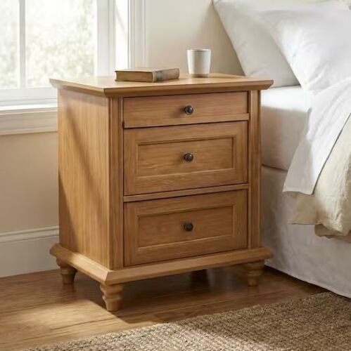 Furniture of America Tigro Oak 3-Drawer 24 in. W Nightstand