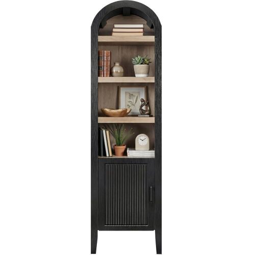 72" Tall Narrow Arched Pantry Cabinet w/ Door, 4-Tier Storage Cabinet - Damaged Backboard Piece