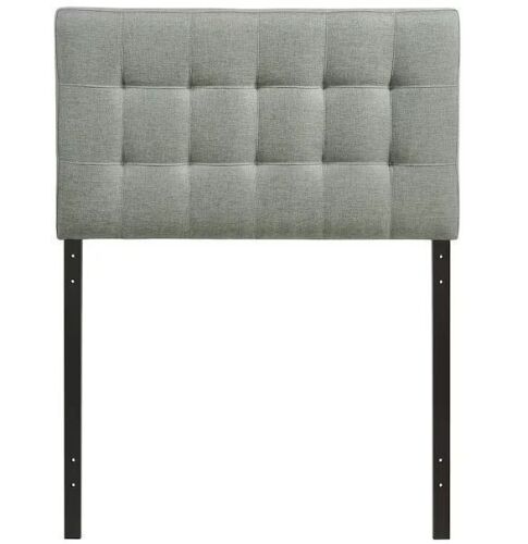 MODWAY Lily Gray Twin Upholstered Fabric Headboard