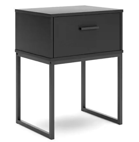 Signature DESIGN BY ASHLEY Socalle Black 1 Drawer 19.61 in. W Nightstands