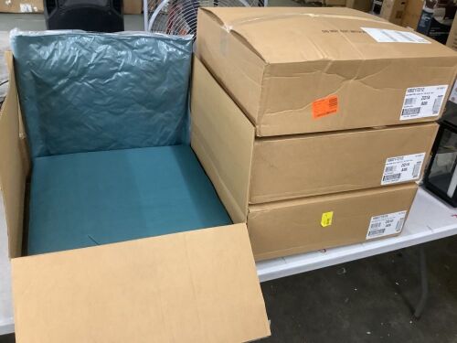 Lot of (4) ARDEN 24 in. x 24 in. Texture 2-Piece Deep Seating Outdoor Lounge Chair Cushion in Peacock Blue Green