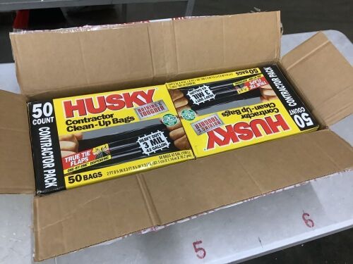 Lot of (2) Husky 42 Gal. Heavy-Duty Contractor Clean-Up Bags with 20% PCR (50-Count)