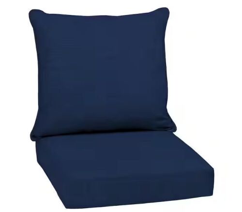 Lot of (2) ARDEN 24 in. x 24 in. 2-Piece Deep Seating Outdoor Lounge Chair Cushion in Sapphire Blue Leala