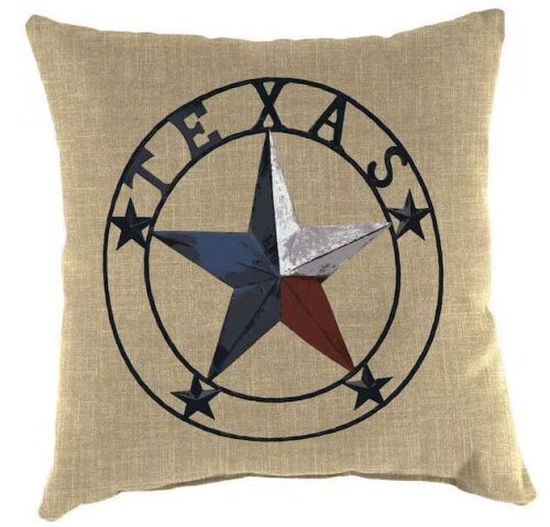 Lot of (2) 16 in. L x 16 in. W x 4 in. T Square Outdoor Throw Pillow in Texas Lone Star