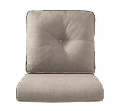Lot of (2) 22 in. x 24 in. 2-Piece CushionGuard Outdoor Lounge Chair Deep Seat Replacement Cushion Set in Beige