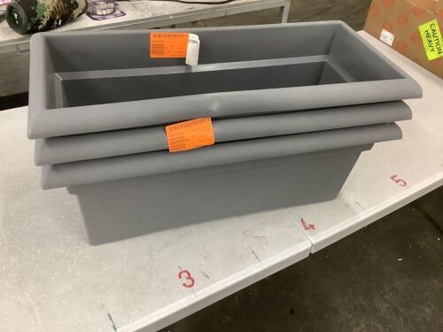 Lot of (3) Bloem Veranda 26 in. Charcoal Plastic Deck Window Box Planter