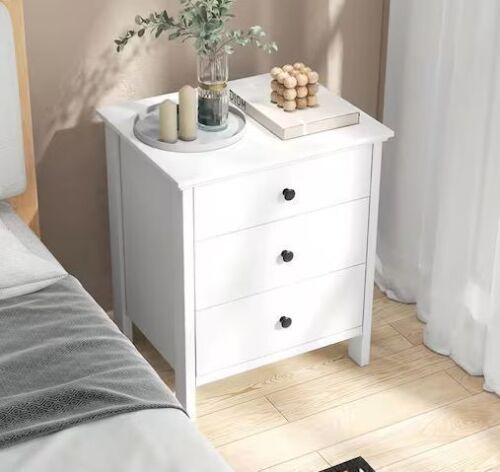 3-Drawer Wooden Bedside Table