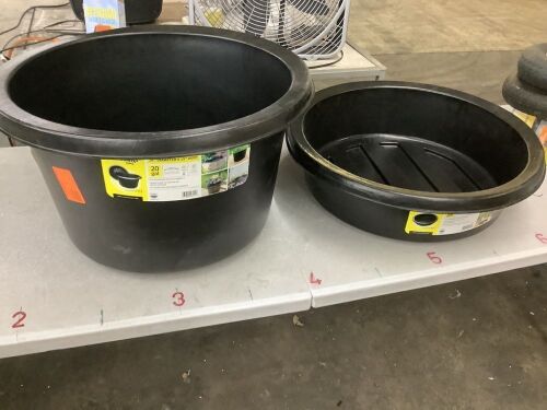 MacCourt 20 Gal. Large Plantainer Preformed Pond Liner & Small 9 Gal. 26 in. x 7 in. Polyethylene Plantainer Pond Liner