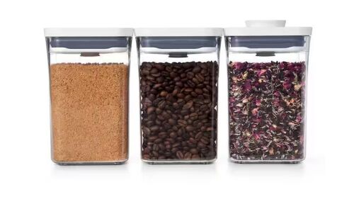 OXO Good Grips 1.1 qt. Small Square Short POP Container with Airtight Lids (3-Pack)